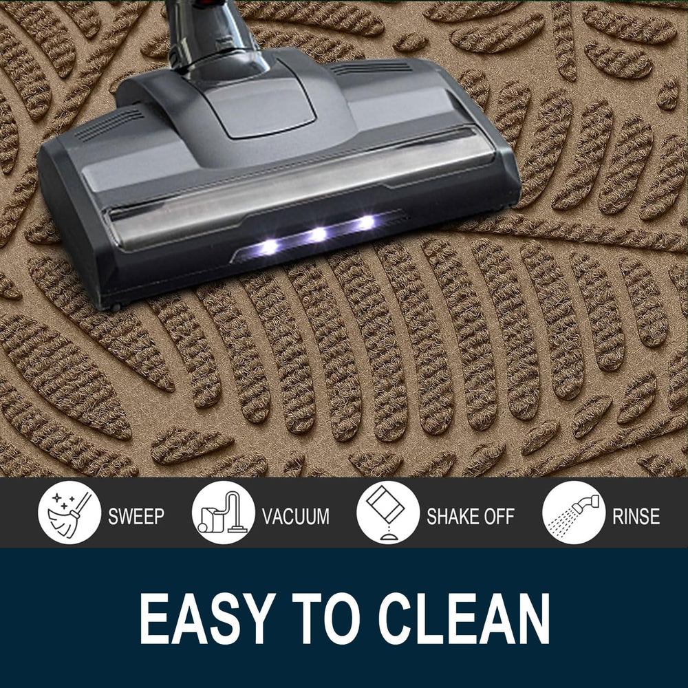 Colorxy Waterproof Front Doormat light brown on porch