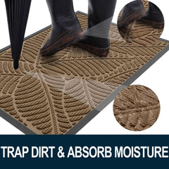 Colorxy Waterproof Front Doormat light brown side view