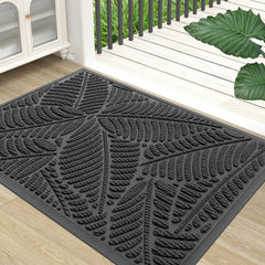 Colorxy Waterproof Front Doormat light grey front view