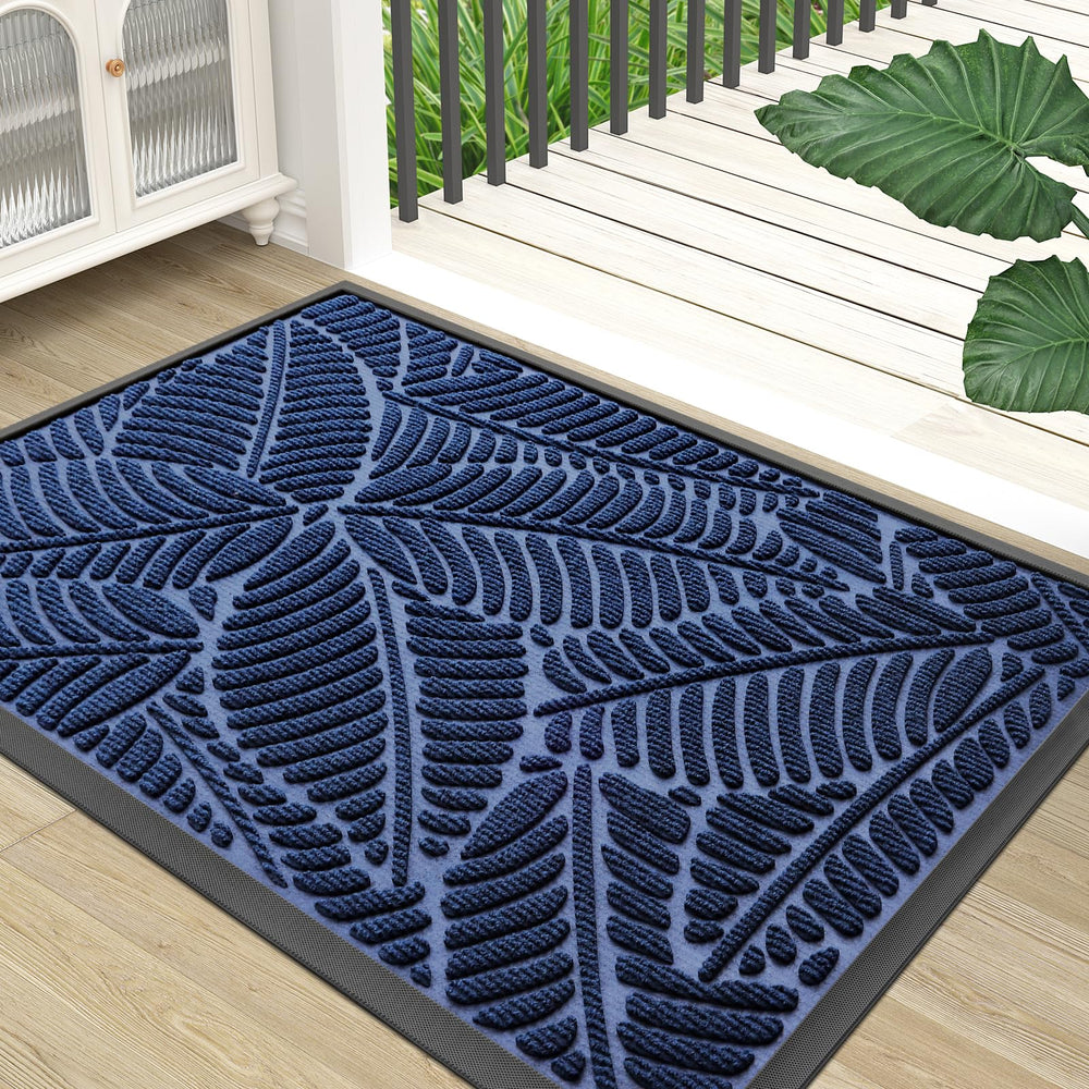 Colorxy Waterproof Front Doormat navy model front view