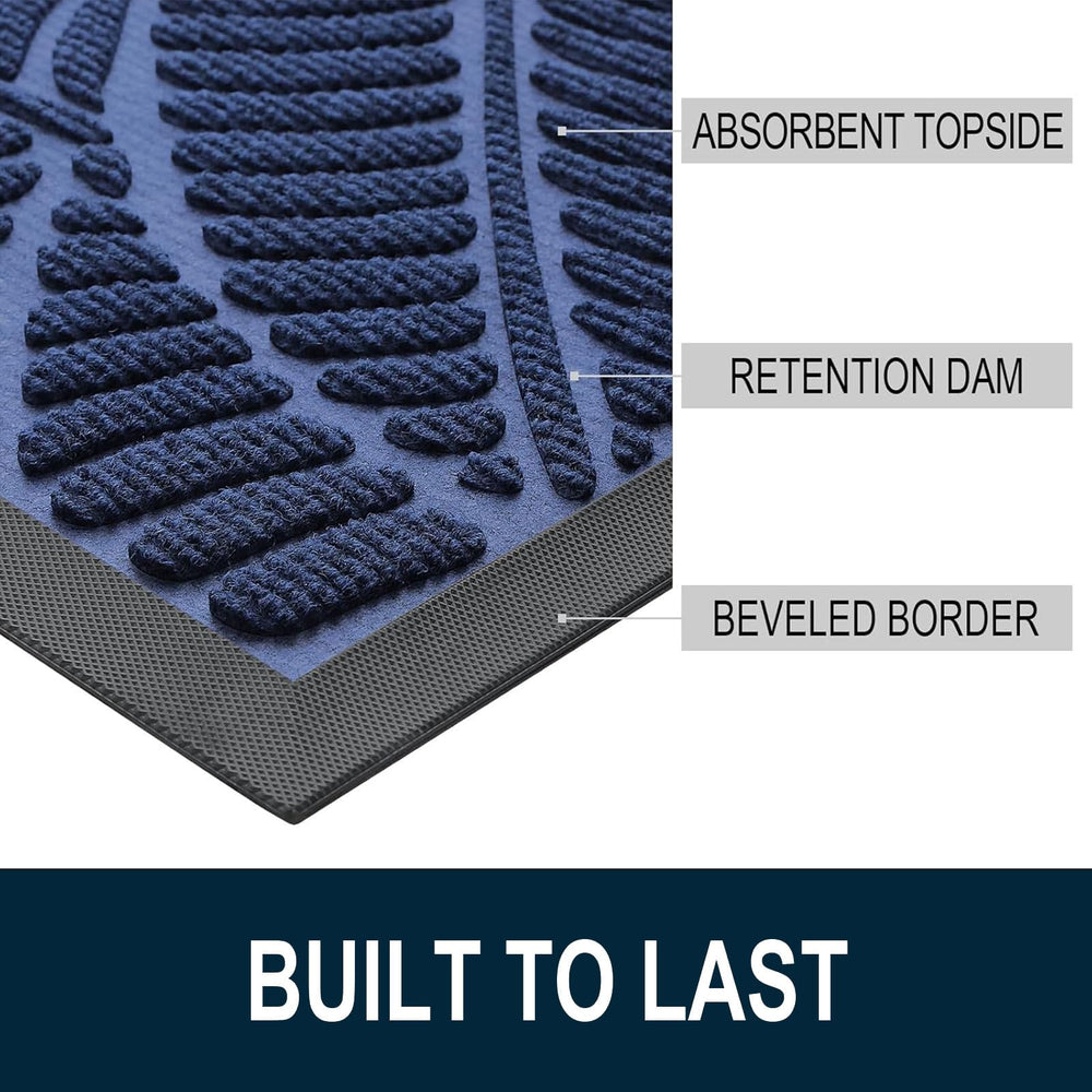 Colorxy Waterproof Front Doormat with deep grooves for dirt capture