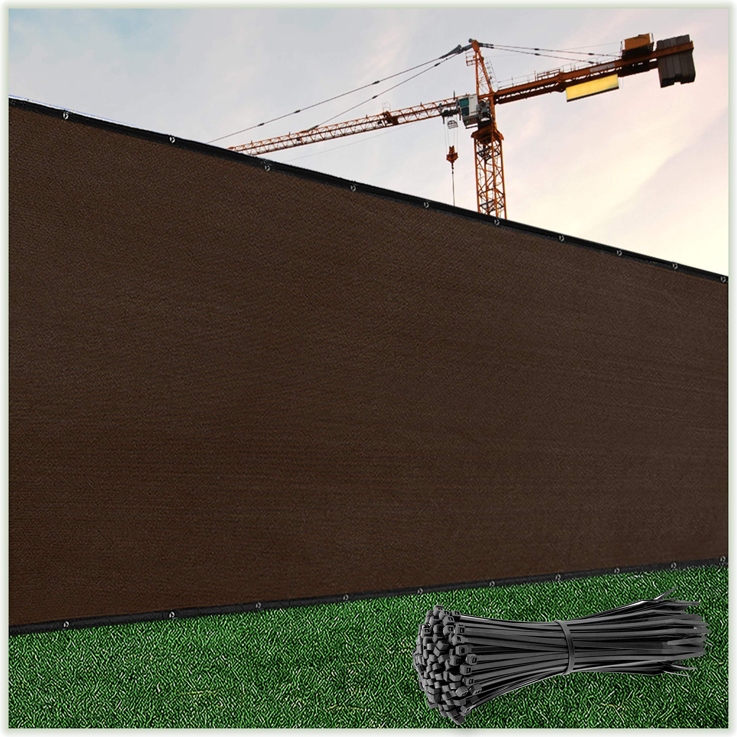 ColourTree 5' x 50' Brown Fence Privacy Screen front view