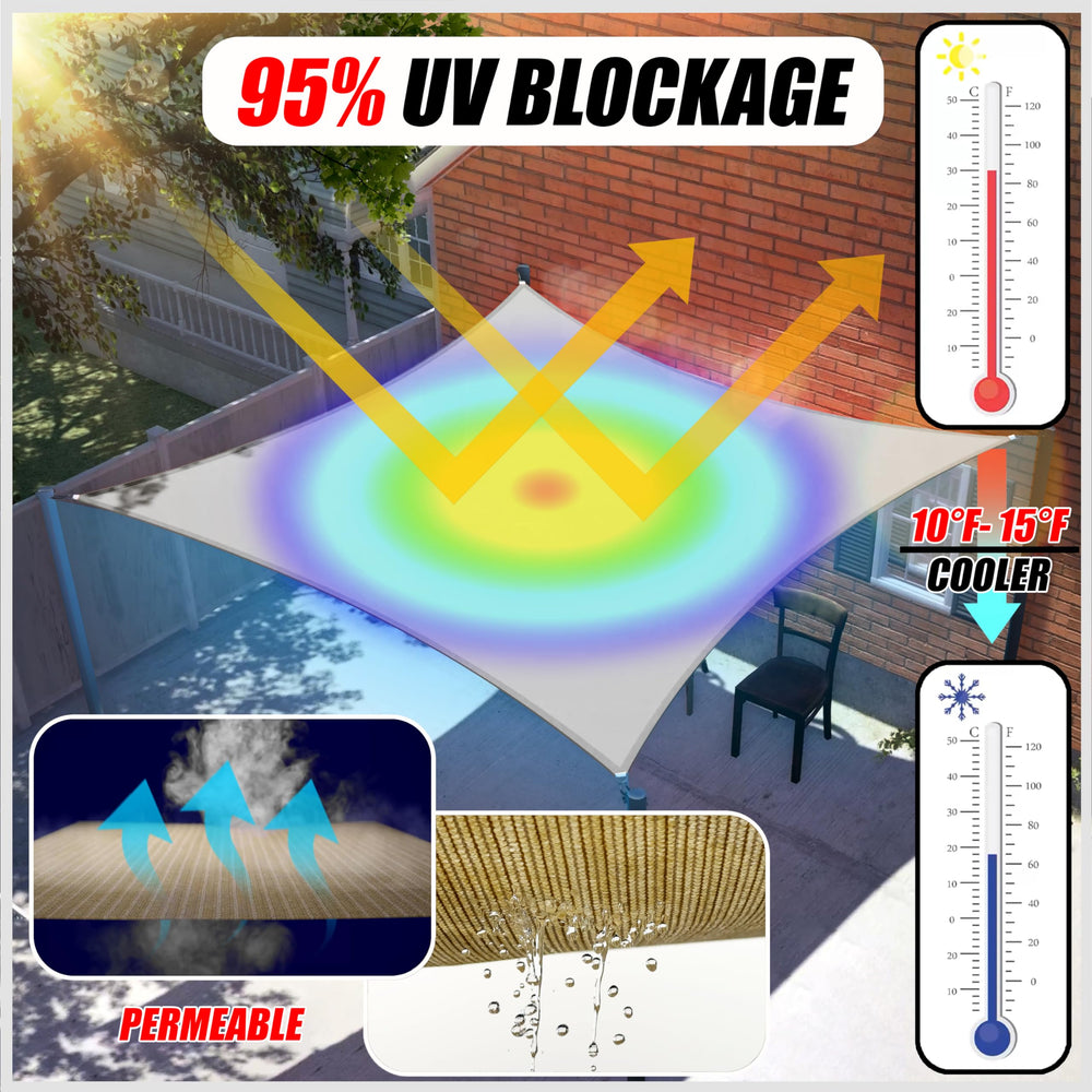 ColourTree sun shade sail installed in a patio setting