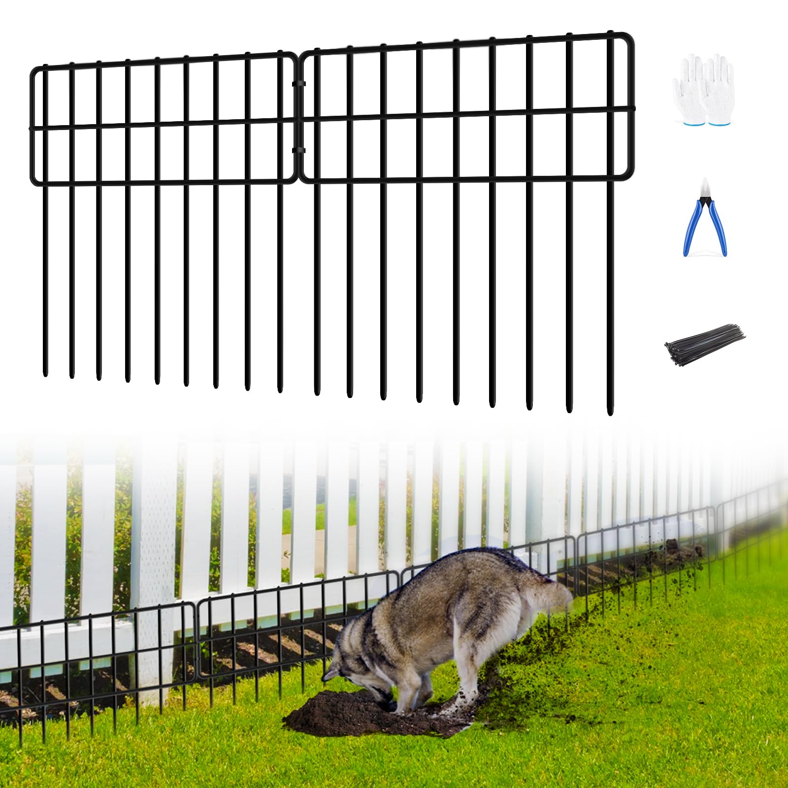 COLRASN 14 Panels No Dig Fence black panel front view