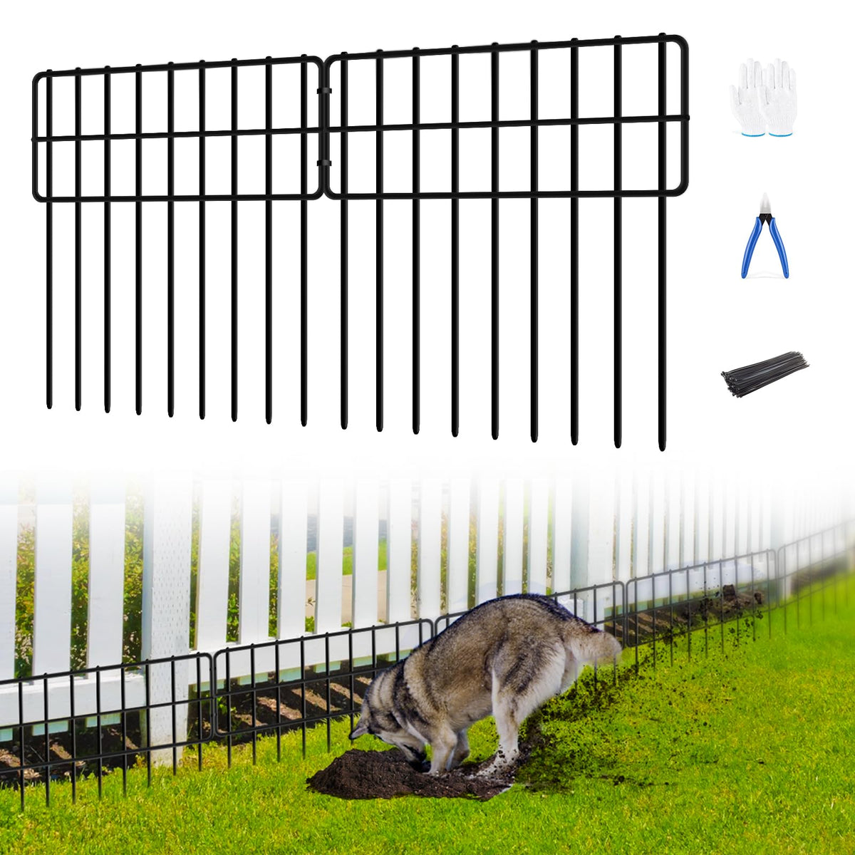 COLRASN 14 Panels No Dig Fence black panel front view