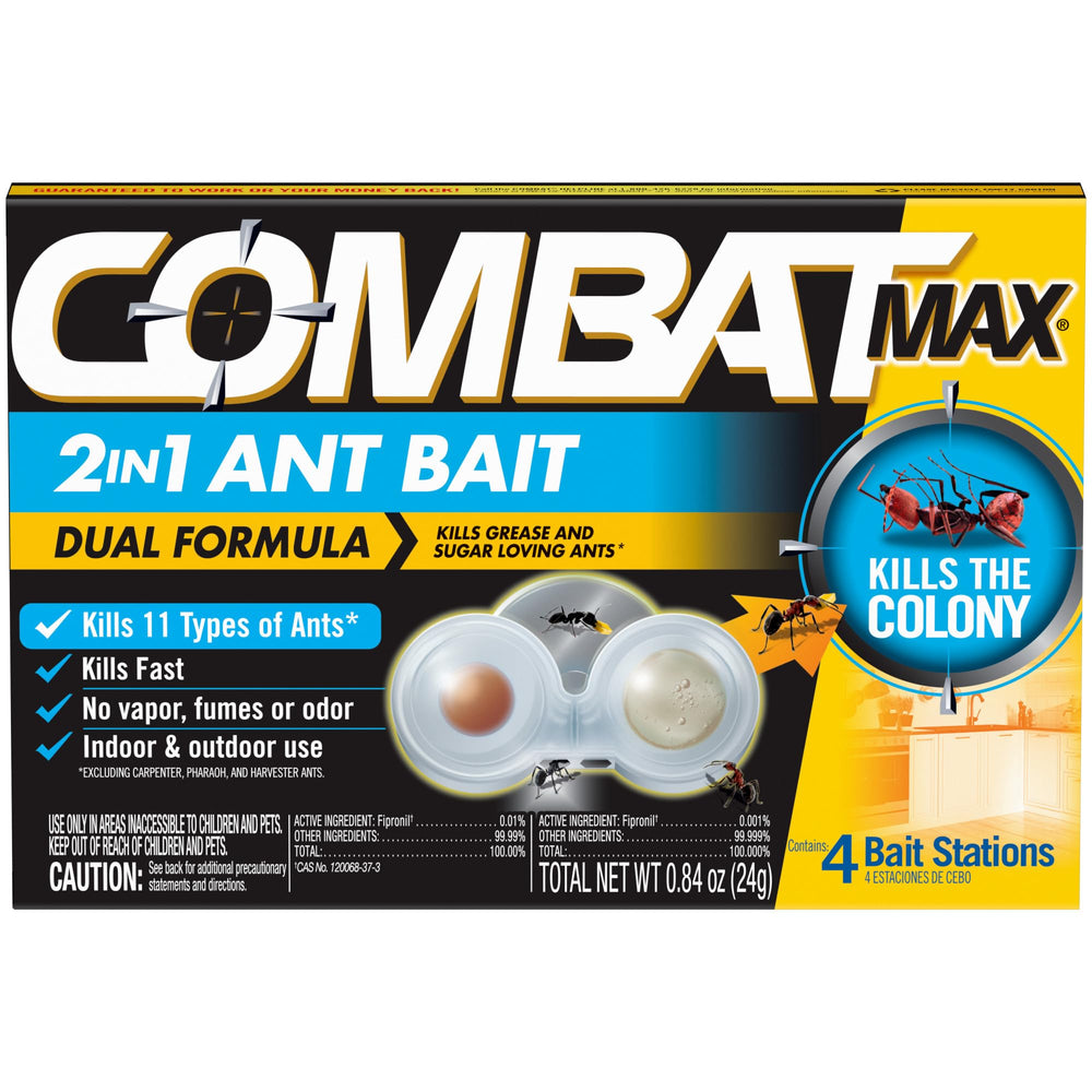 Combat Max 2in1 Ant Bait Station front view with gel formula