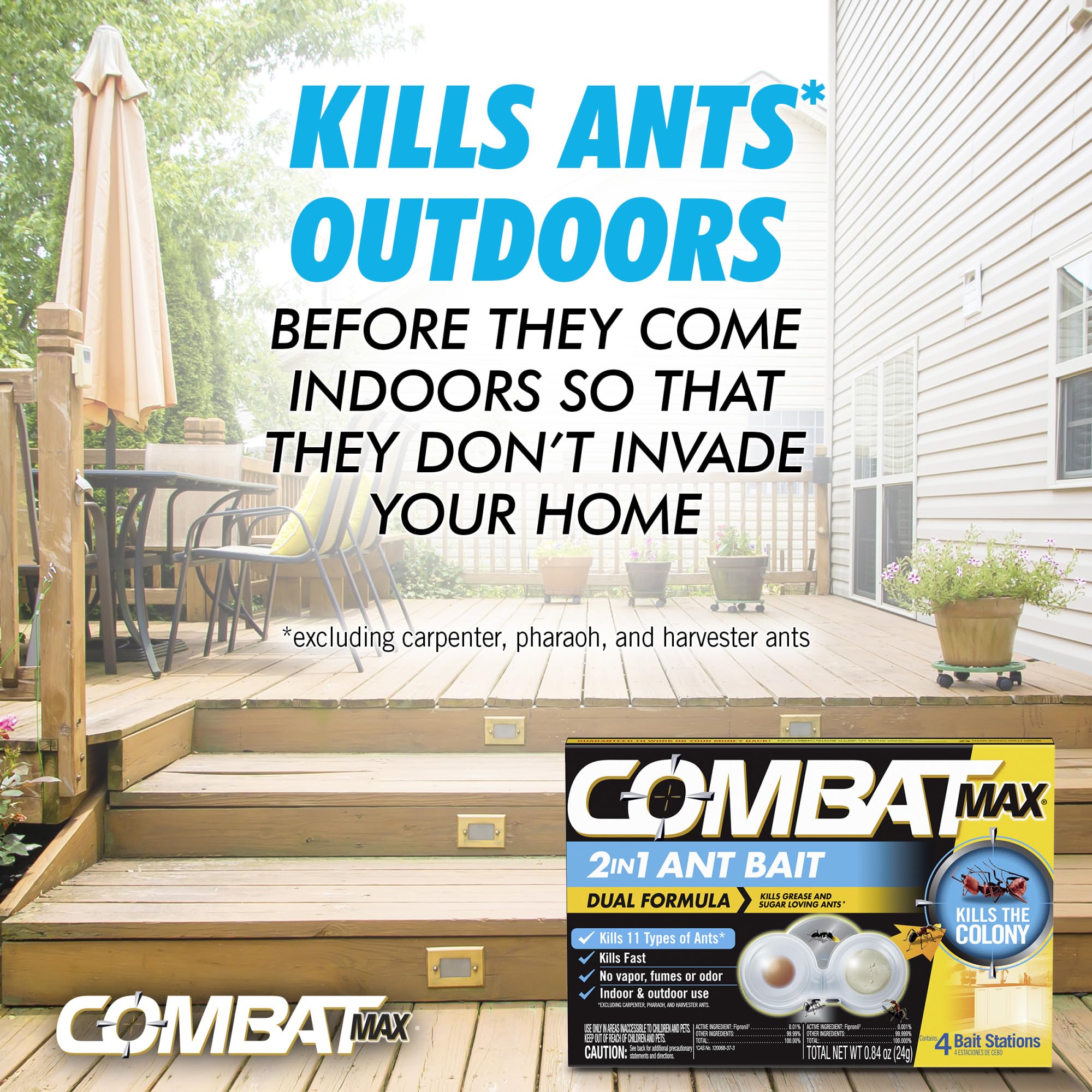 Combat Max 2in1 Ant Bait Station on a countertop
