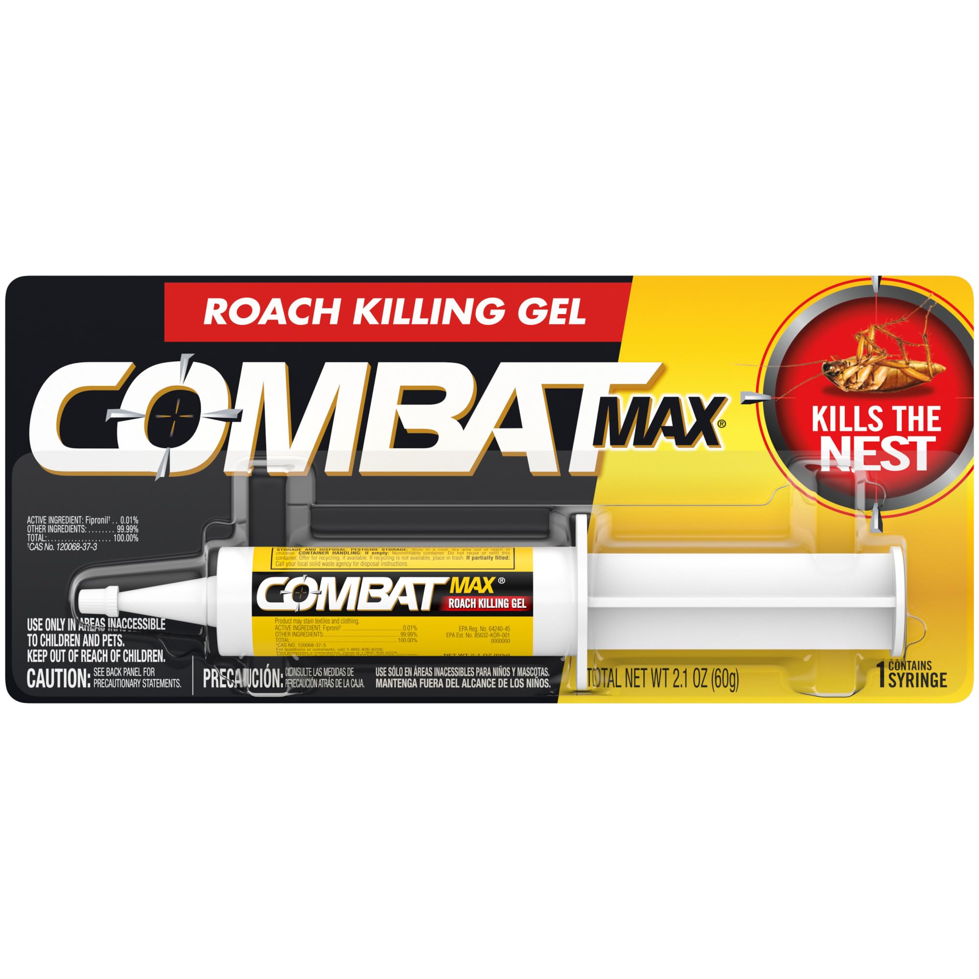 Combat Max Roach Killing Gel syringe front view