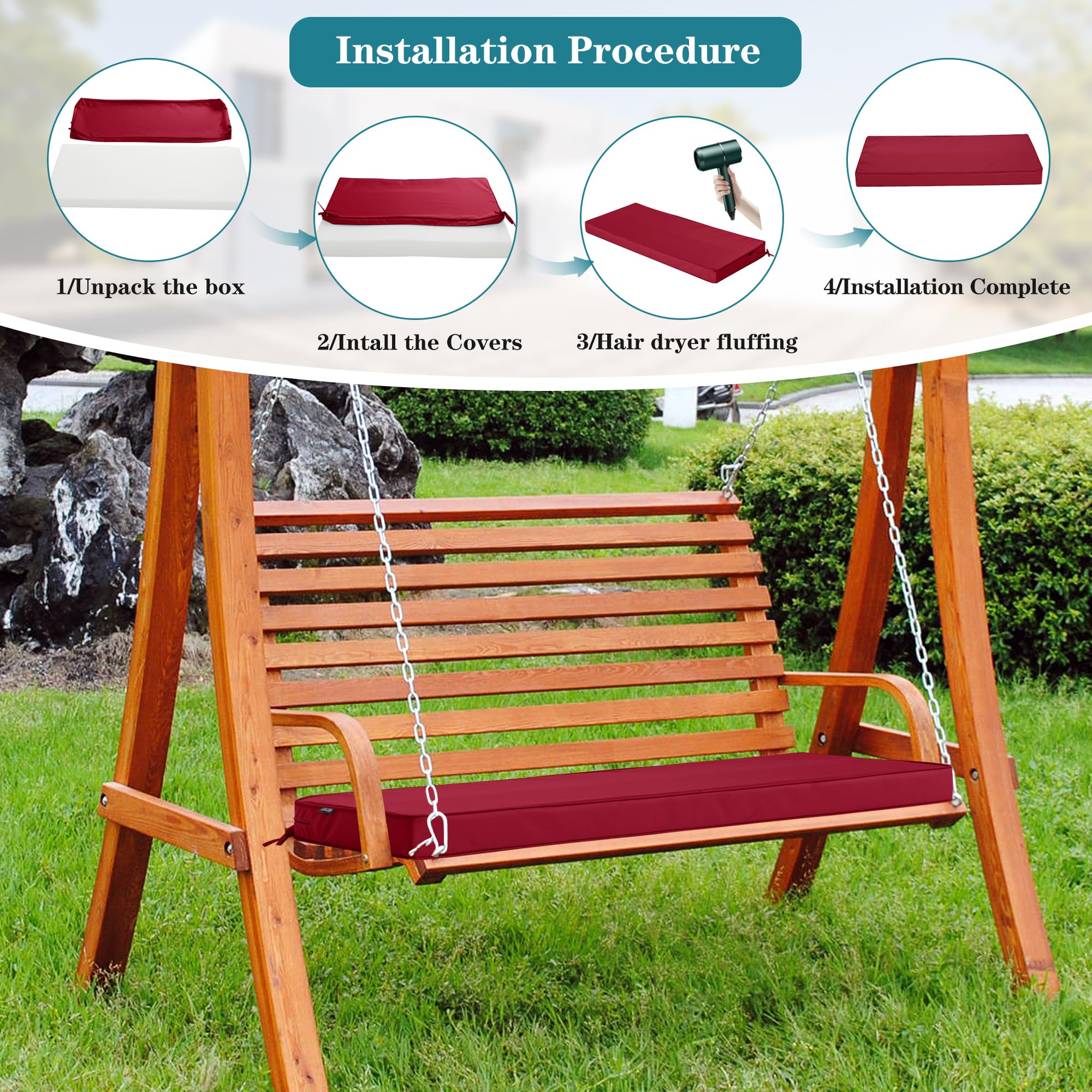 Comcaver cushion laid out on outdoor furniture