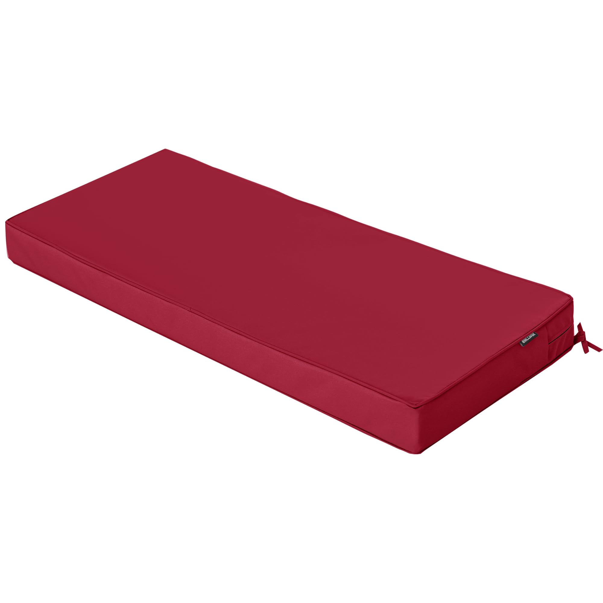 Comcaver Outdoor Bench Cushion in burgundy, front view