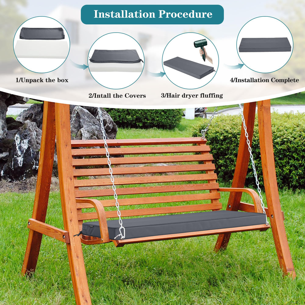 Comcaver Outdoor Bench Cushion showing UV resistant fabric
