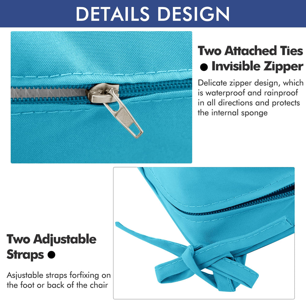 Comcaver outdoor chair cushion teal stacked view