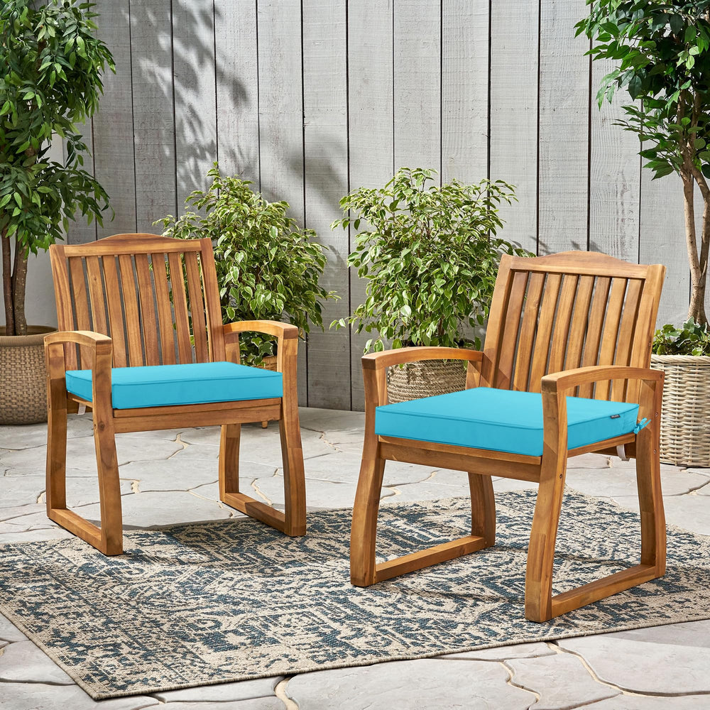 Comcaver outdoor chair cushion teal with ties