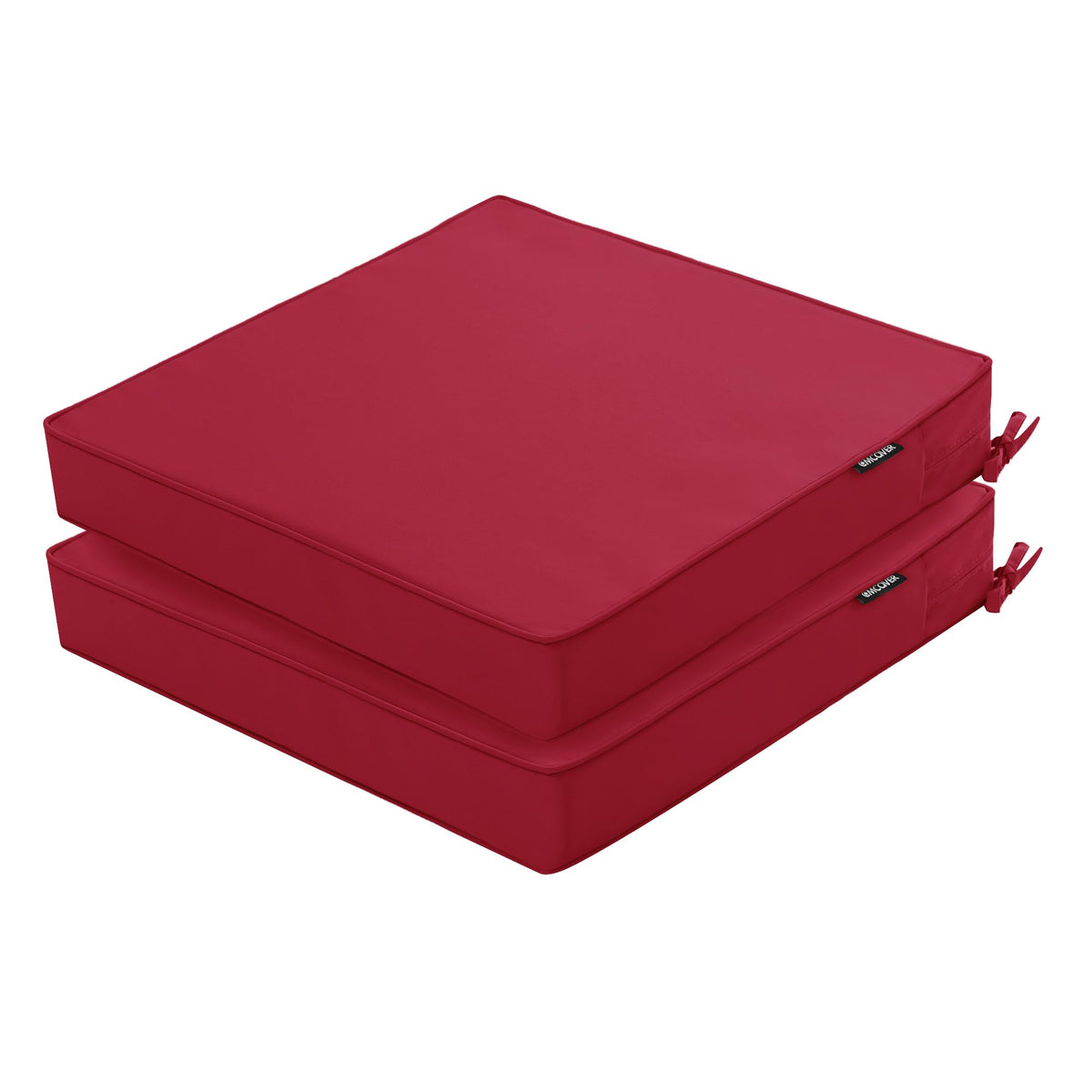 Comcaver Outdoor Chair Cushions set of 2 in Burgundy, front view