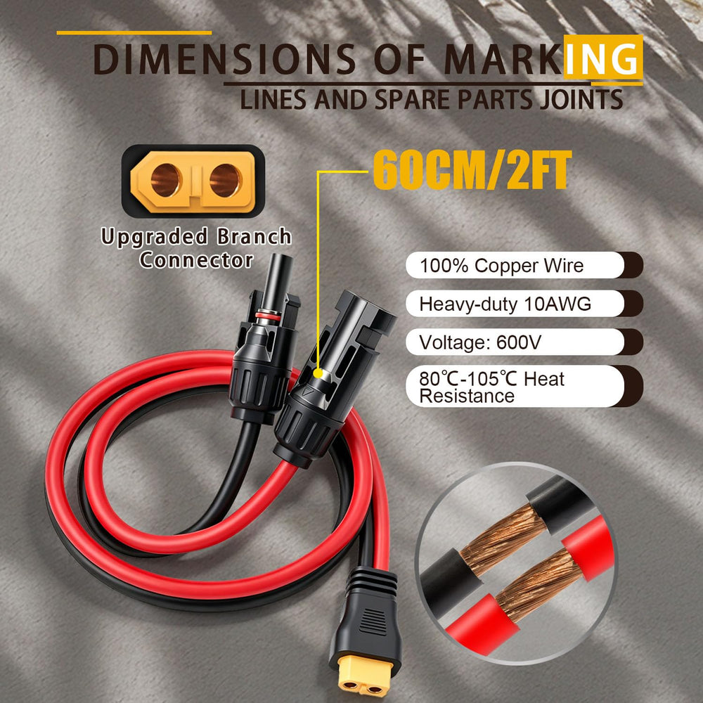 COMeap 2FT Solar Panel Cable under rainy conditions