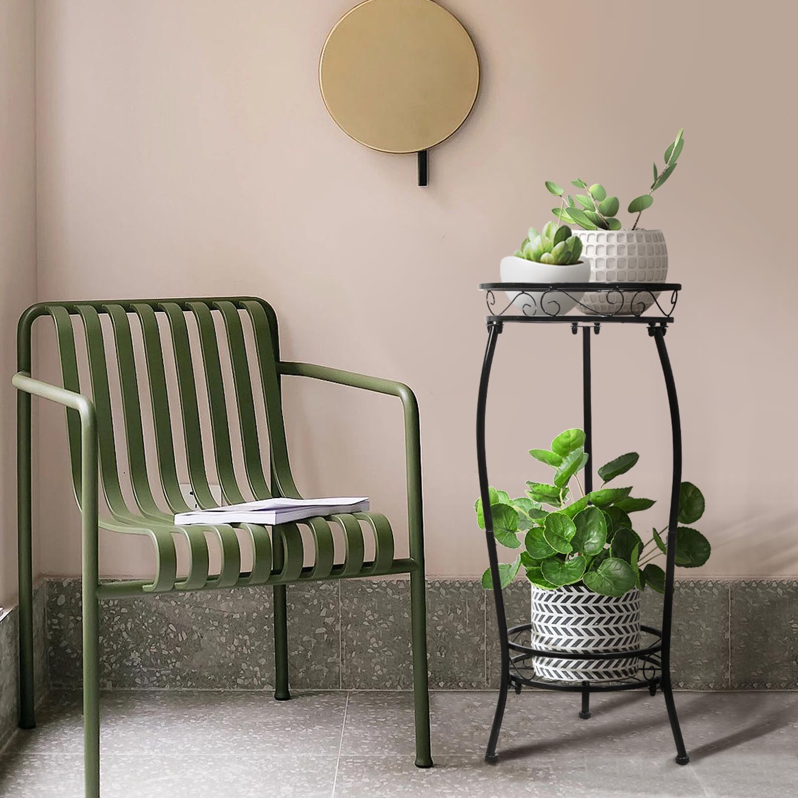 Cometofit 2 Tier Plant Stand showing rustproof finish