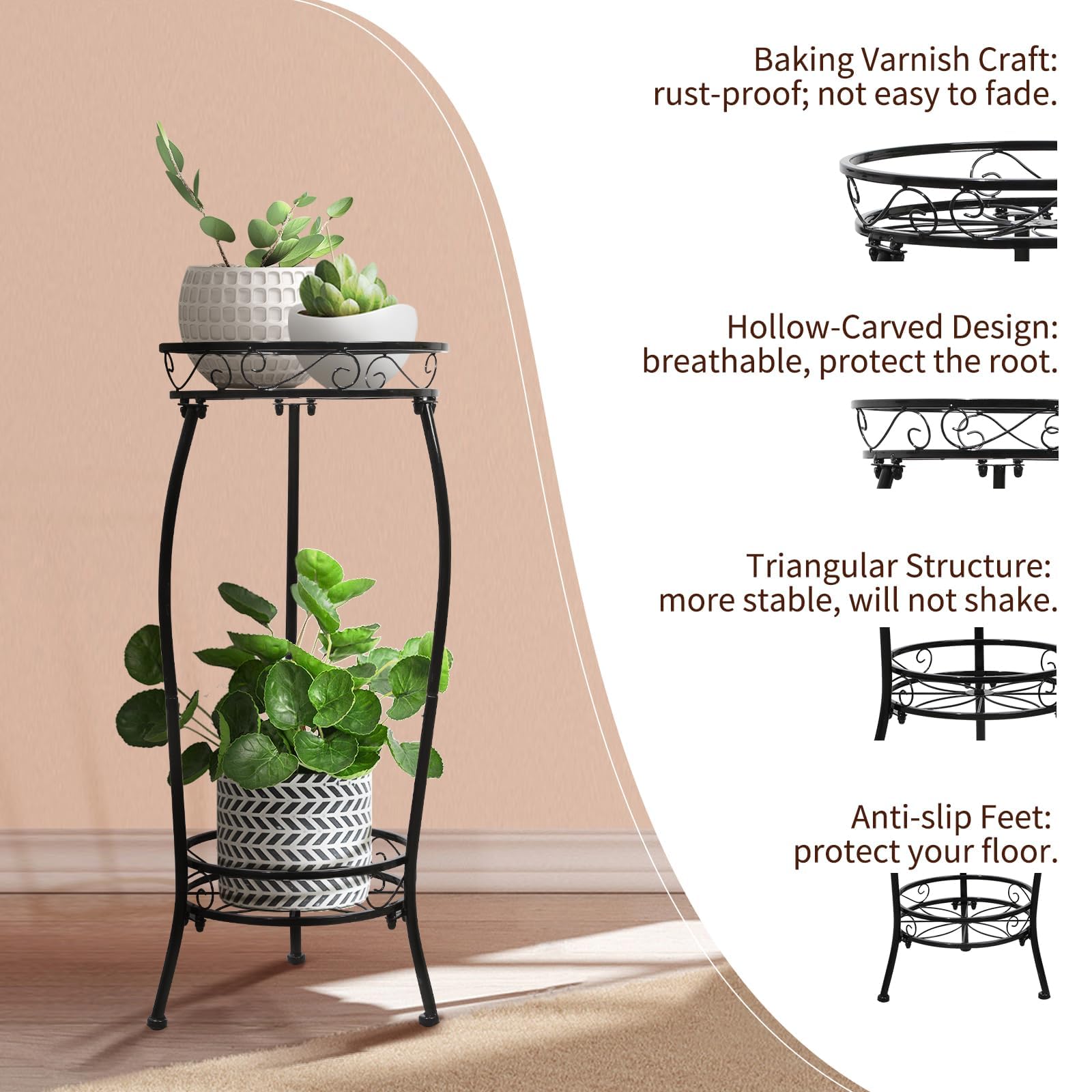 Cometofit Plant Stand with decorative plants in a modern home