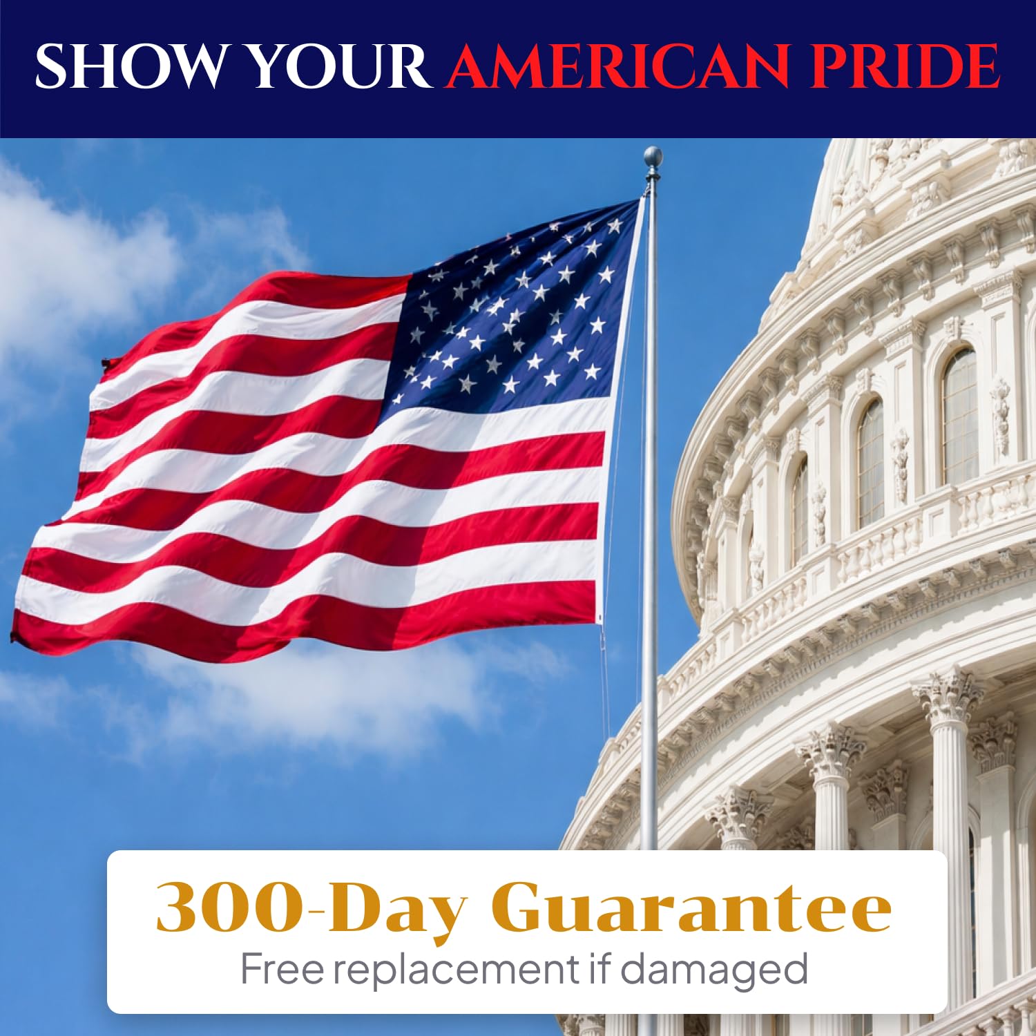 COMFY LIME 3x5 American Flag packaging