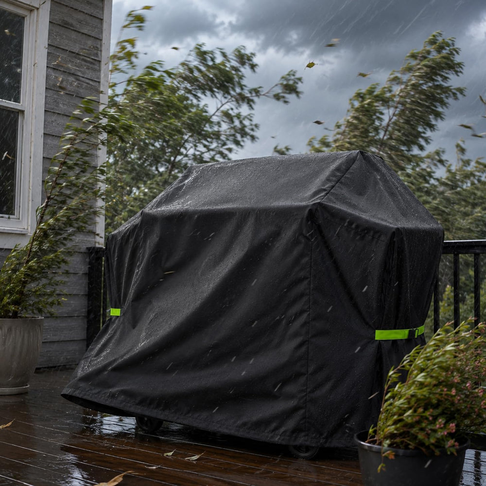 COMFY LIME Grill Cover in outdoor setting