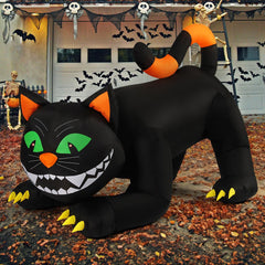 COMIN Black Cat Inflatable in a garden setting