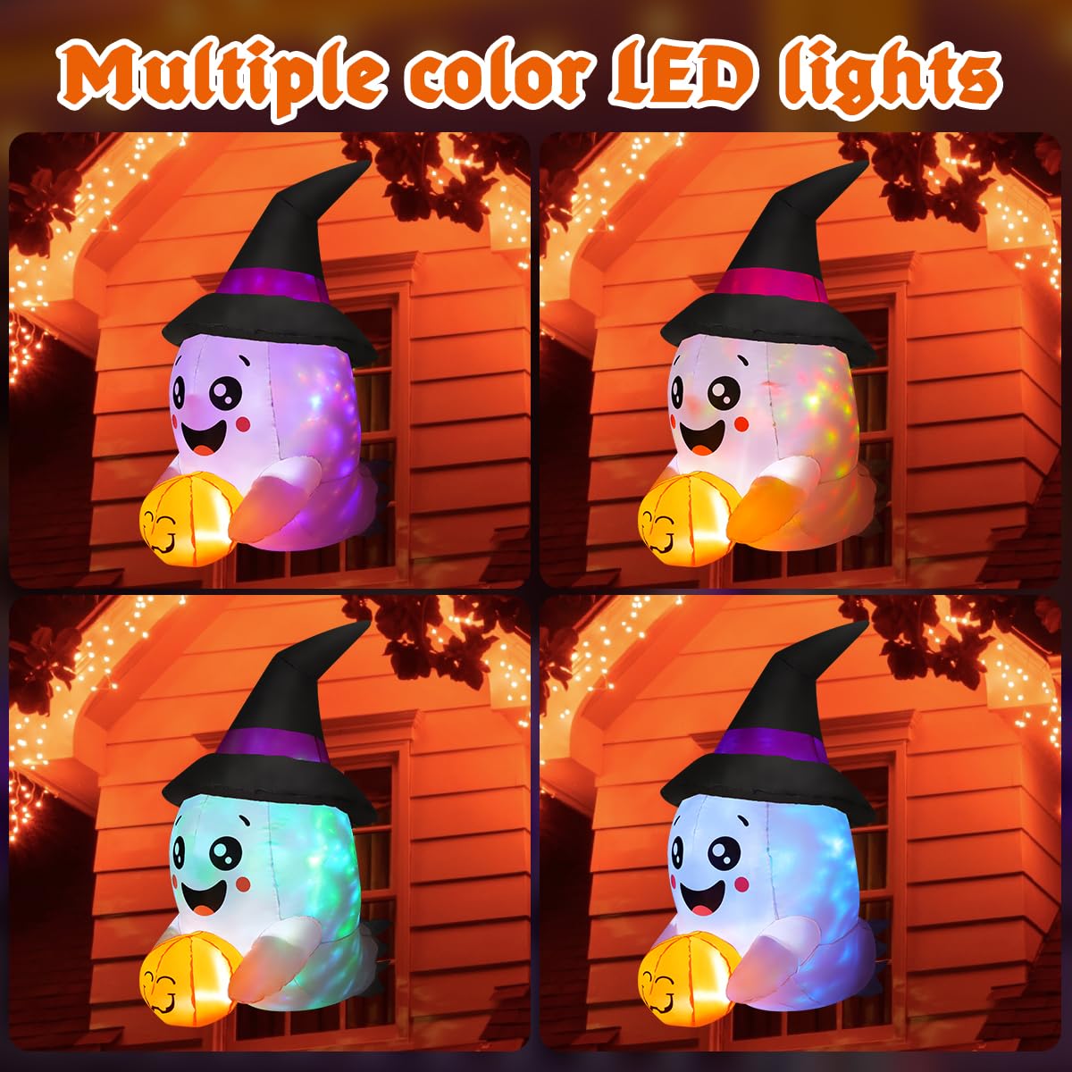 COMIN Halloween inflatable ghost with colour-changing lights