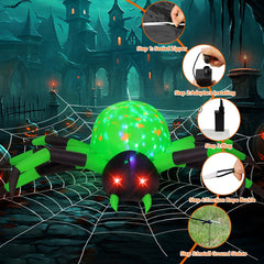 COMIN Halloween Inflatable Spider in a yard setting