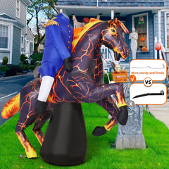 COMIN Headless Horseman inflatable with ground stakes and rope