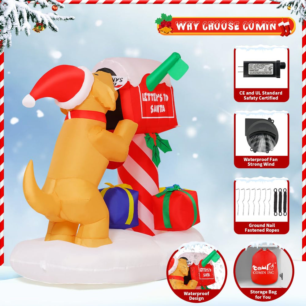 COMIN inflatable dog mailbox packed in storage bag