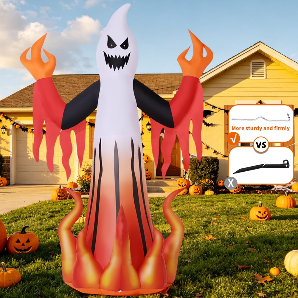 COMIN Inflatable Ghost setup with stakes and ropes