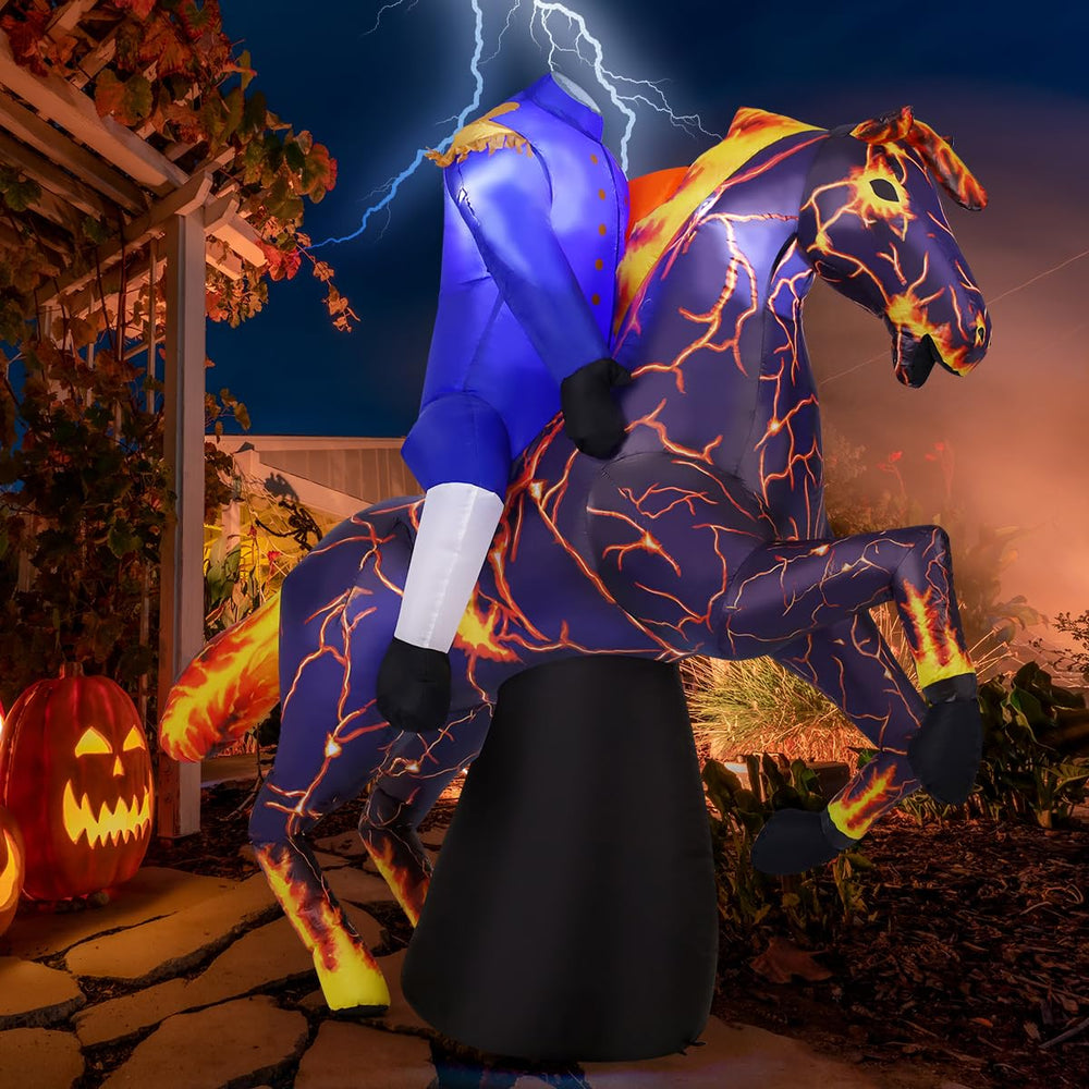 COMIN inflatable Halloween decoration in a garden setting
