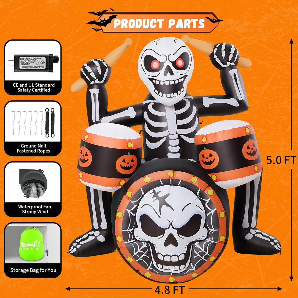 COMIN Inflatable Skeleton setup with accessories