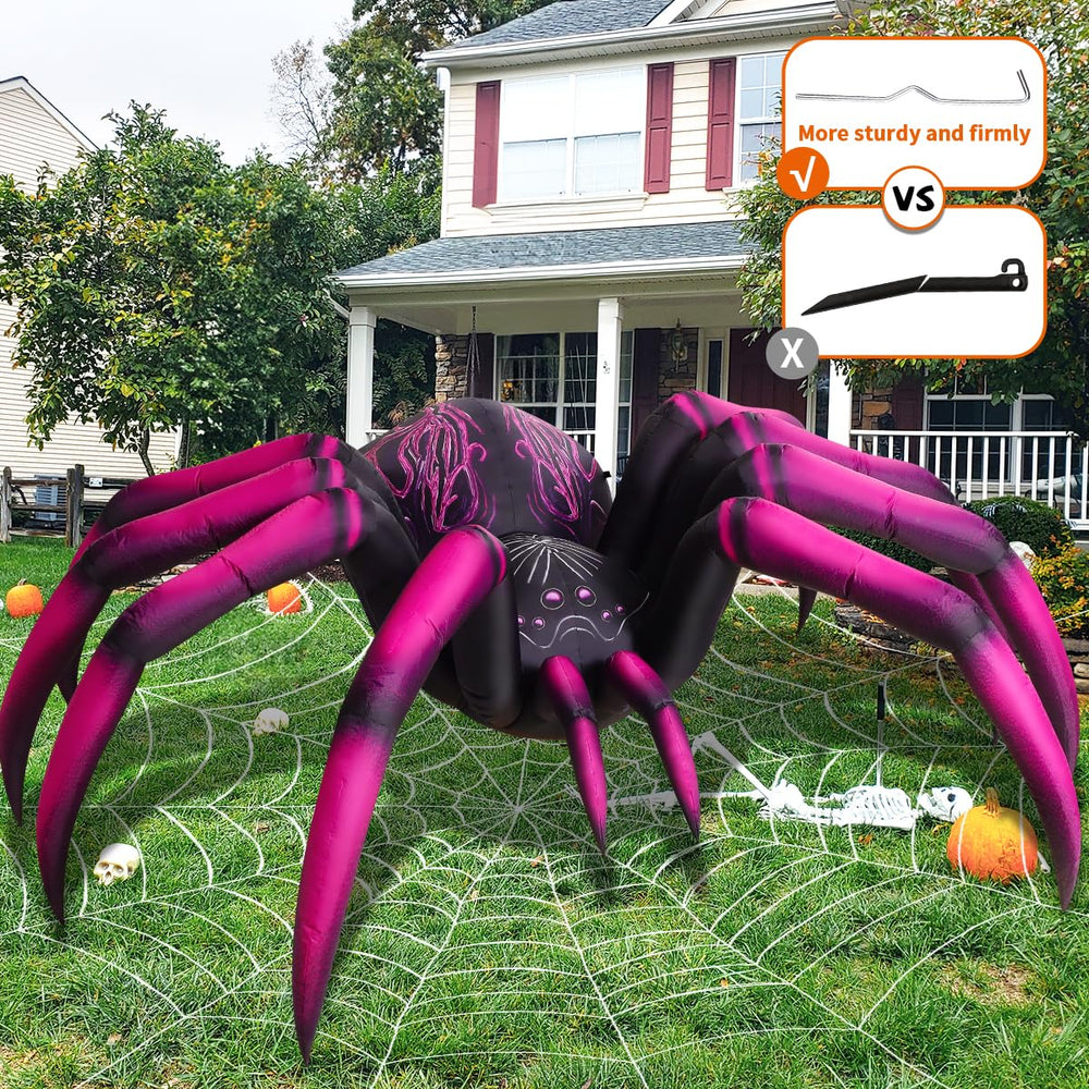 COMIN inflatable spider package contents including stakes and storage bag