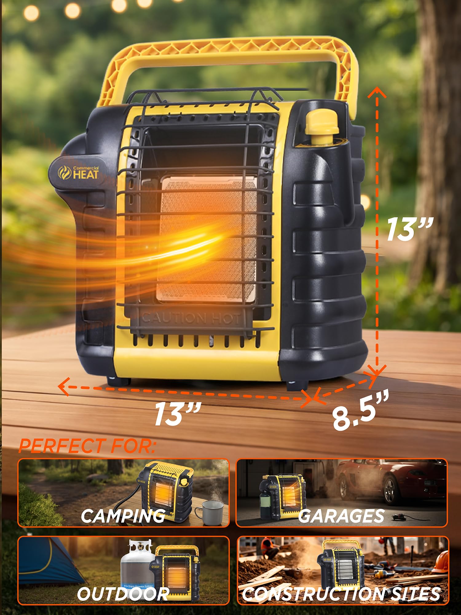 Commercial HEAT Portable Propane Heater packaging view