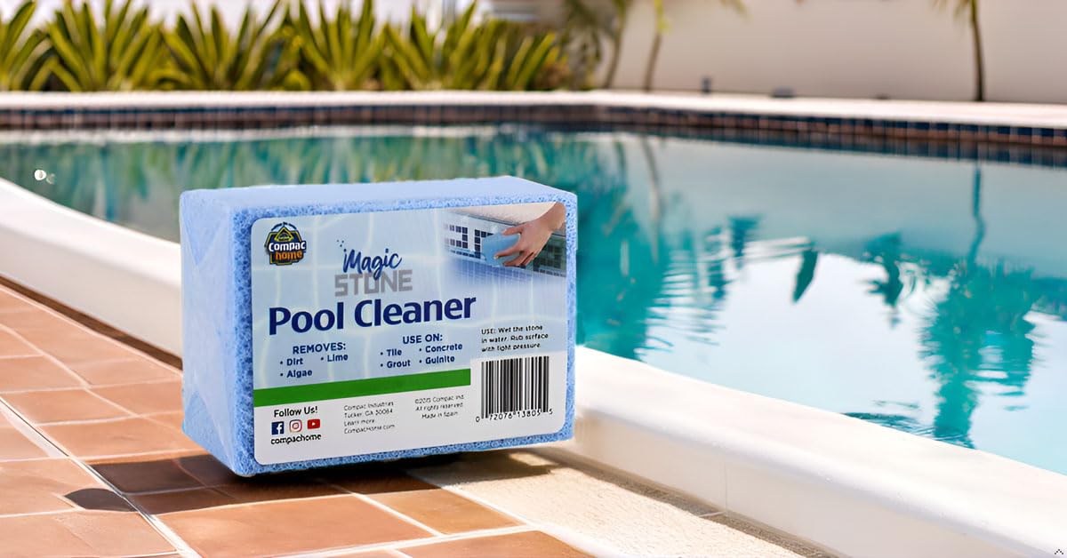 COMPAC HOME Magic Stone Pool Cleaner in use on pool surface
