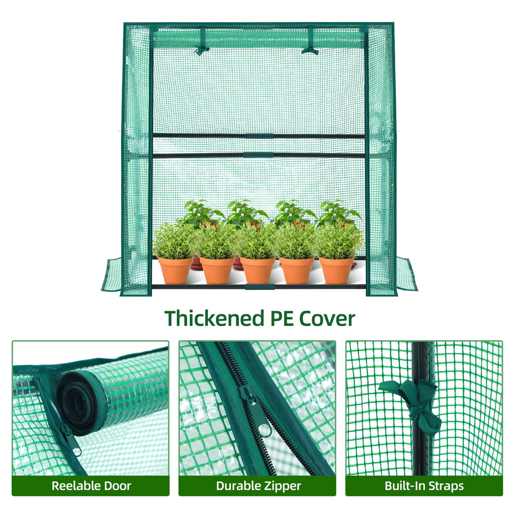 Compact Ohuhu Mini Greenhouse in a garden setting