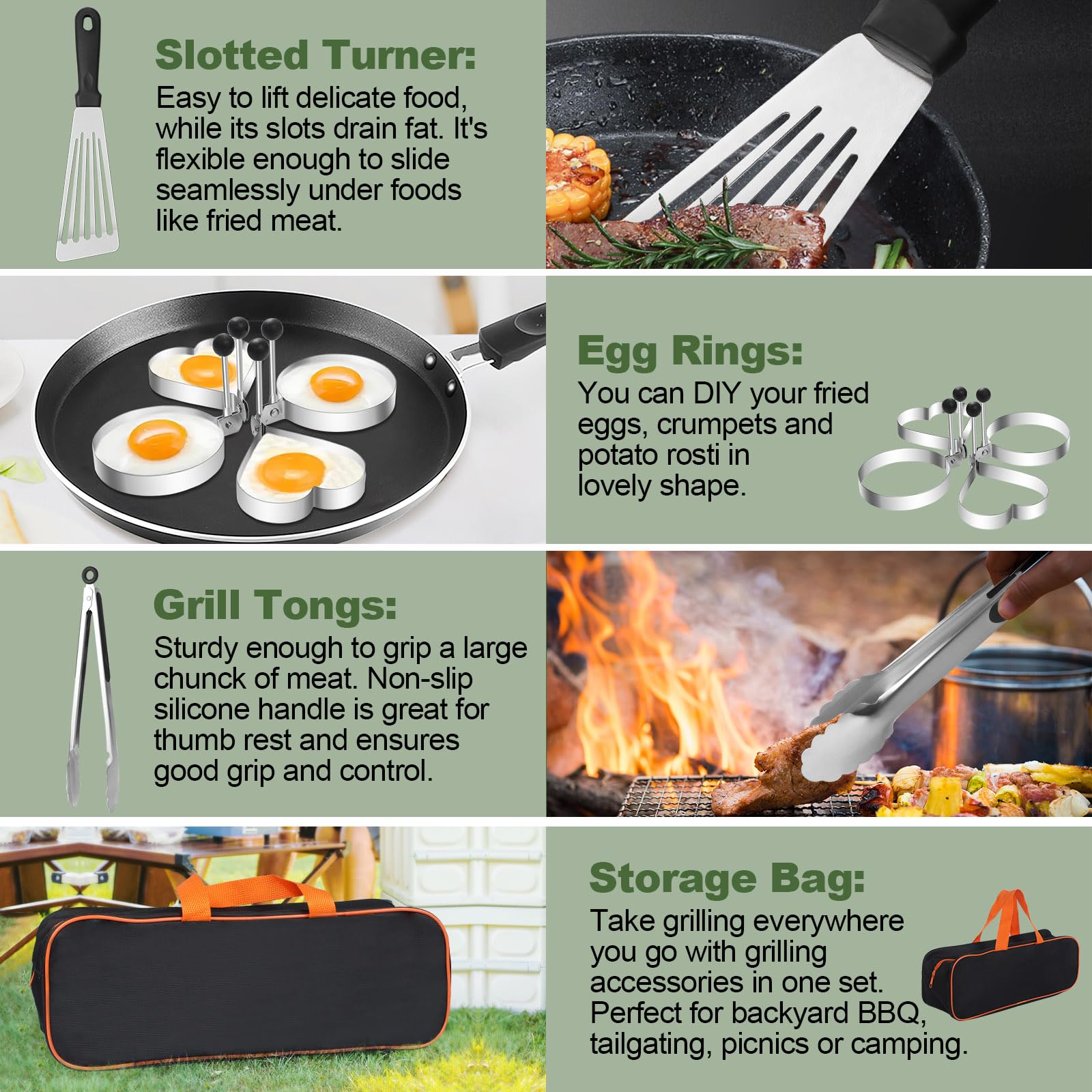 Compact storage bag for EWFEN griddle accessories