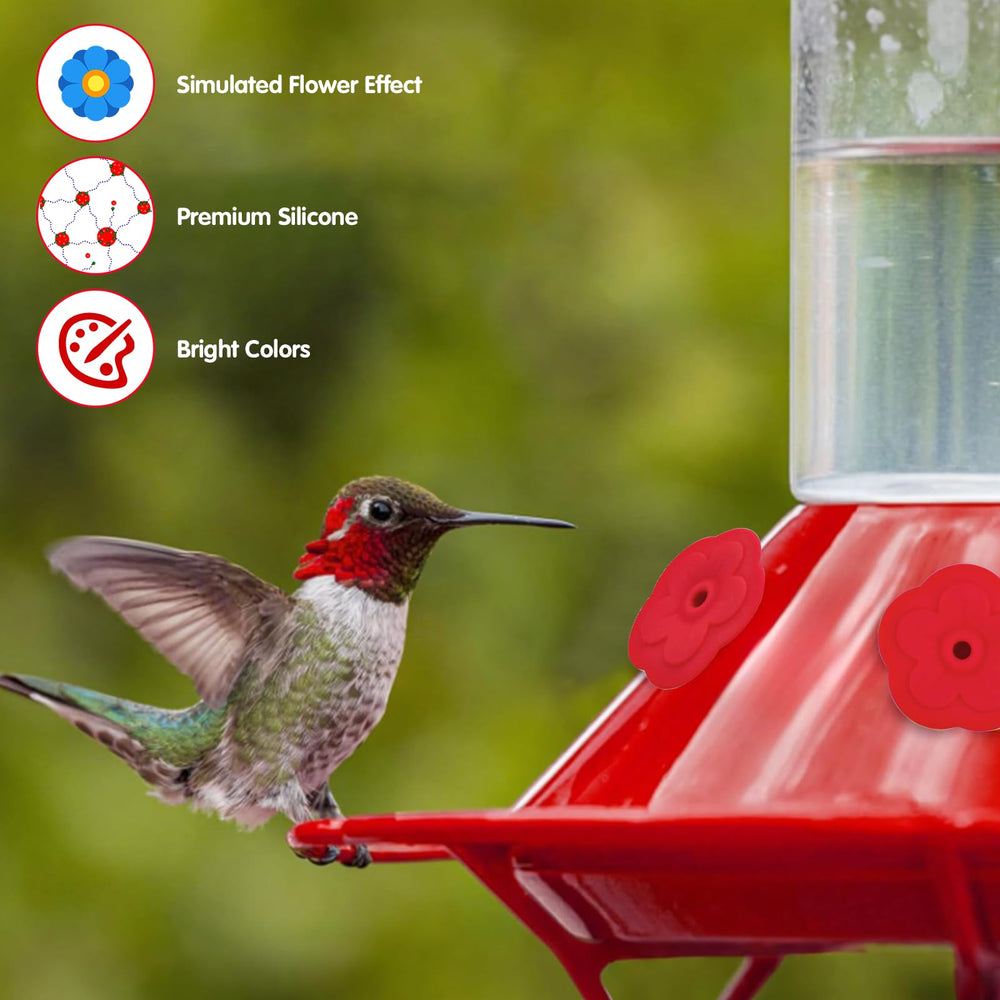 Comparison of old and new silicone hummingbird feeder flowers