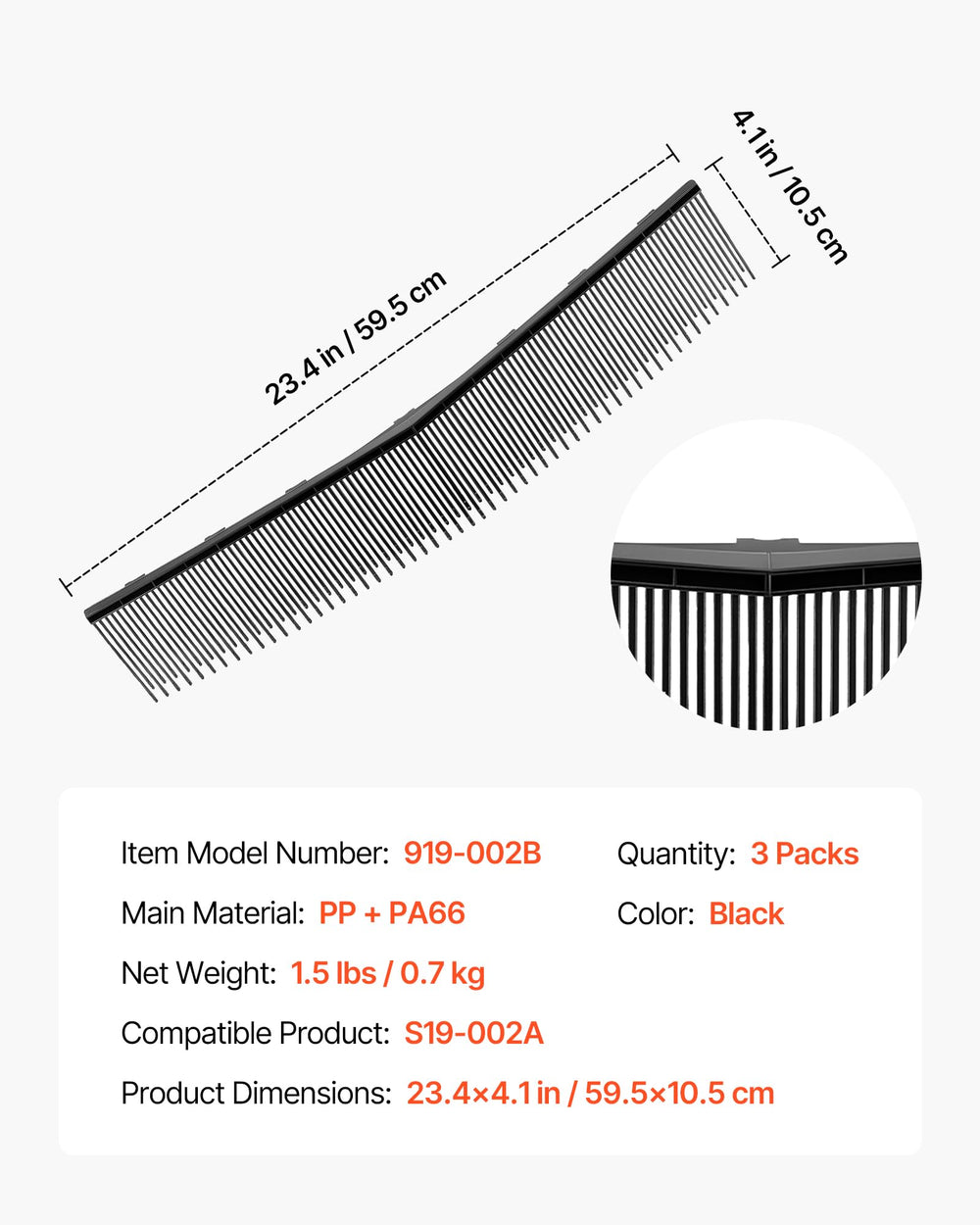 Comparison of old and new VEVOR lawn sweeper brushes