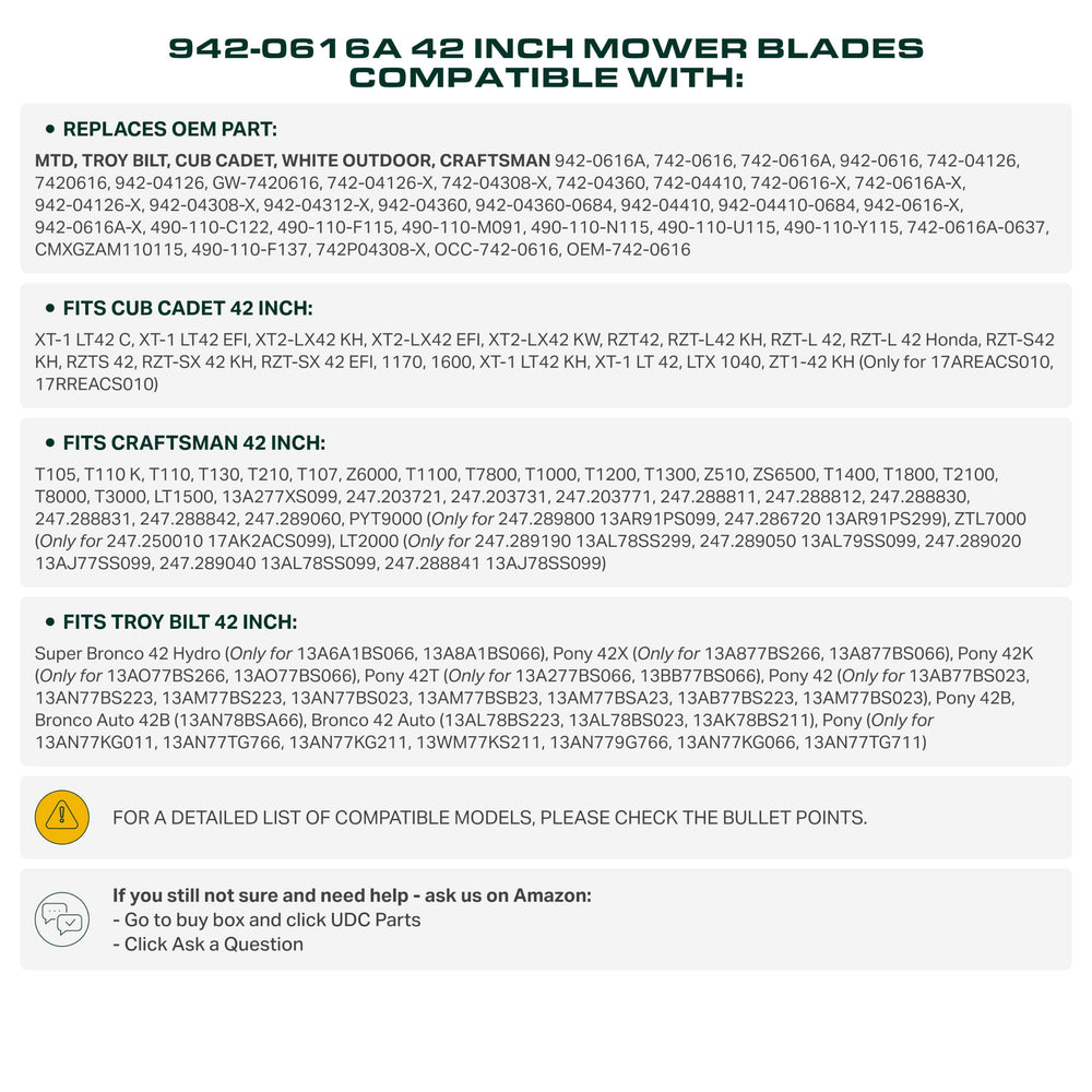 Comparison of UDC Parts mower blades with OEM blades