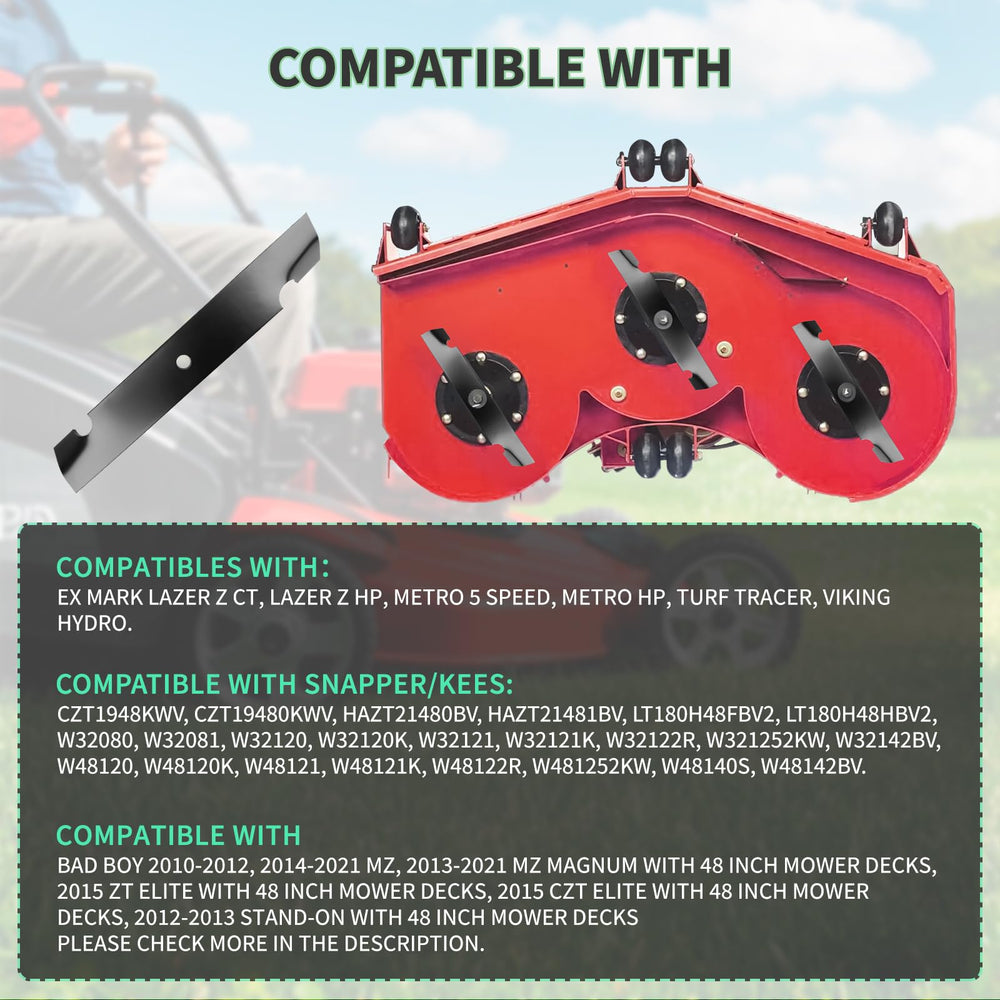 Compatibility chart for Fourtry blades with various mowers
