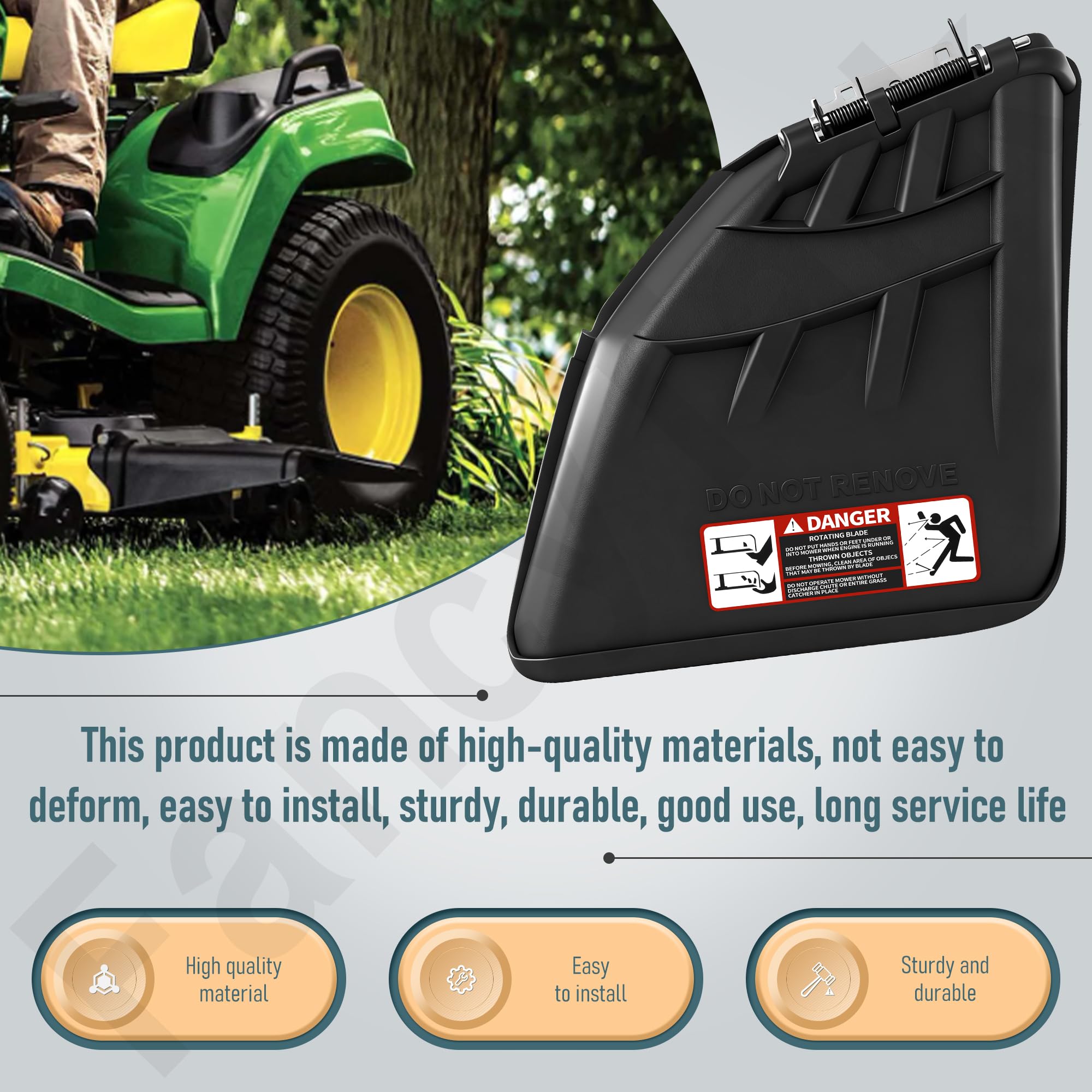 Compatible Jo-hn Deere lawn tractor with discharge chute