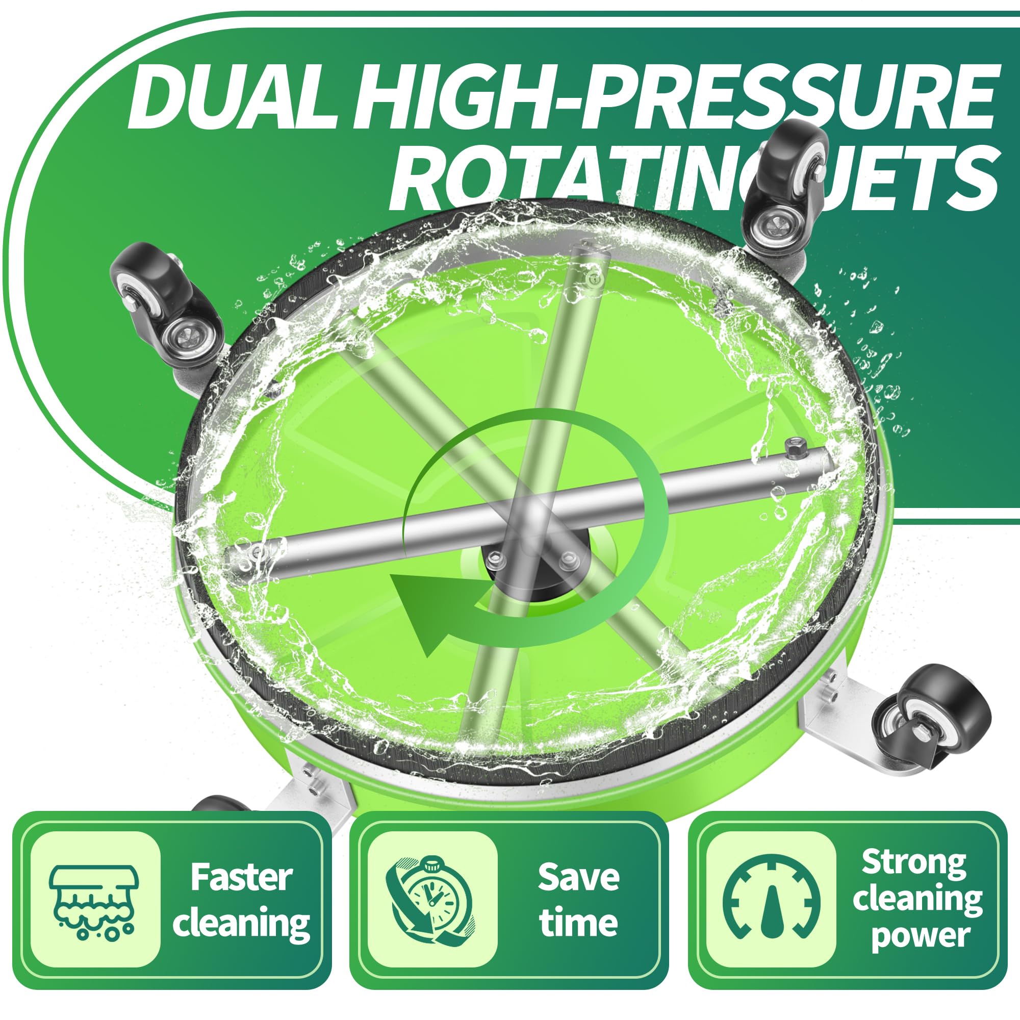 Complete accessory package included with LidoDola pressure washer surface cleaner