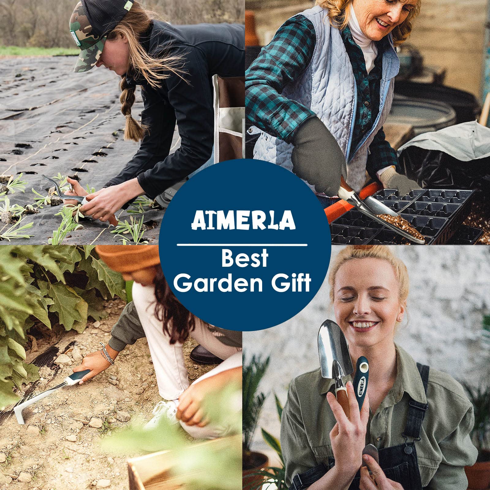 Complete Aimerla gardening tools set arranged on a table