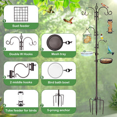 Complete bird feeding station with tray and water bowl