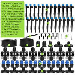 Complete Bonviee drip irrigation kit components laid out