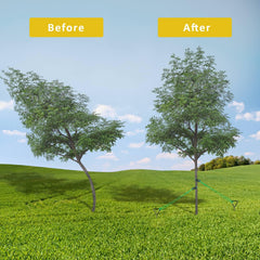 Complete FCENDS Tree Stake Kit packaging showing included items