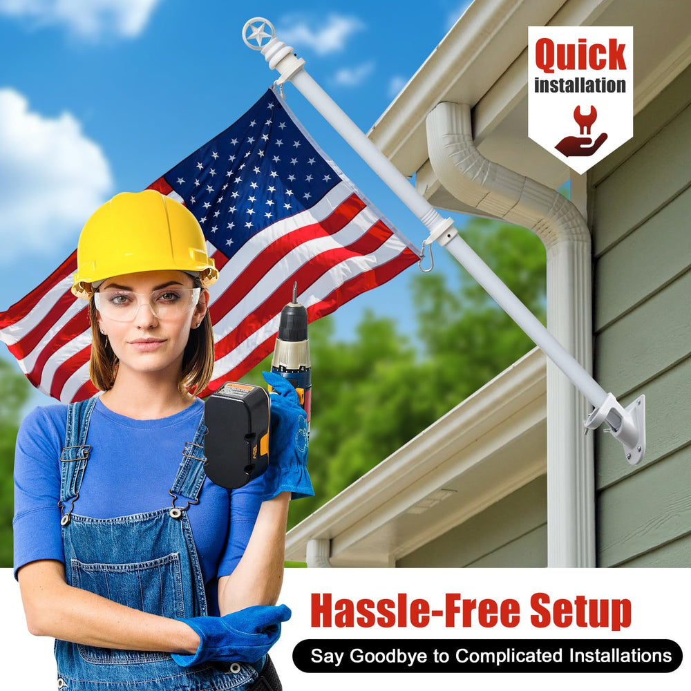 Complete flagpole kit packaging with flag and pole