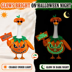 Complete Halloween Porch Goose Outfit Set including pumpkin clothes and accessories
