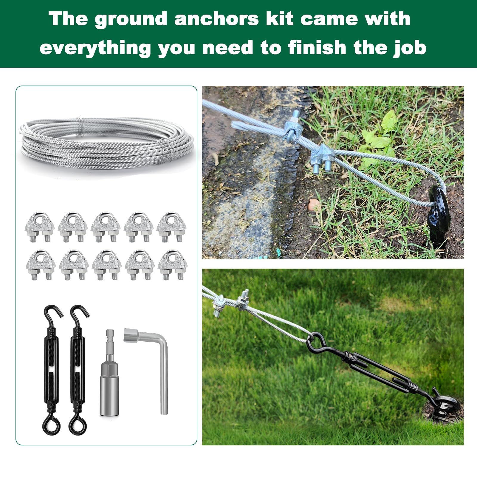 Complete hannger ground anchor kit packaging