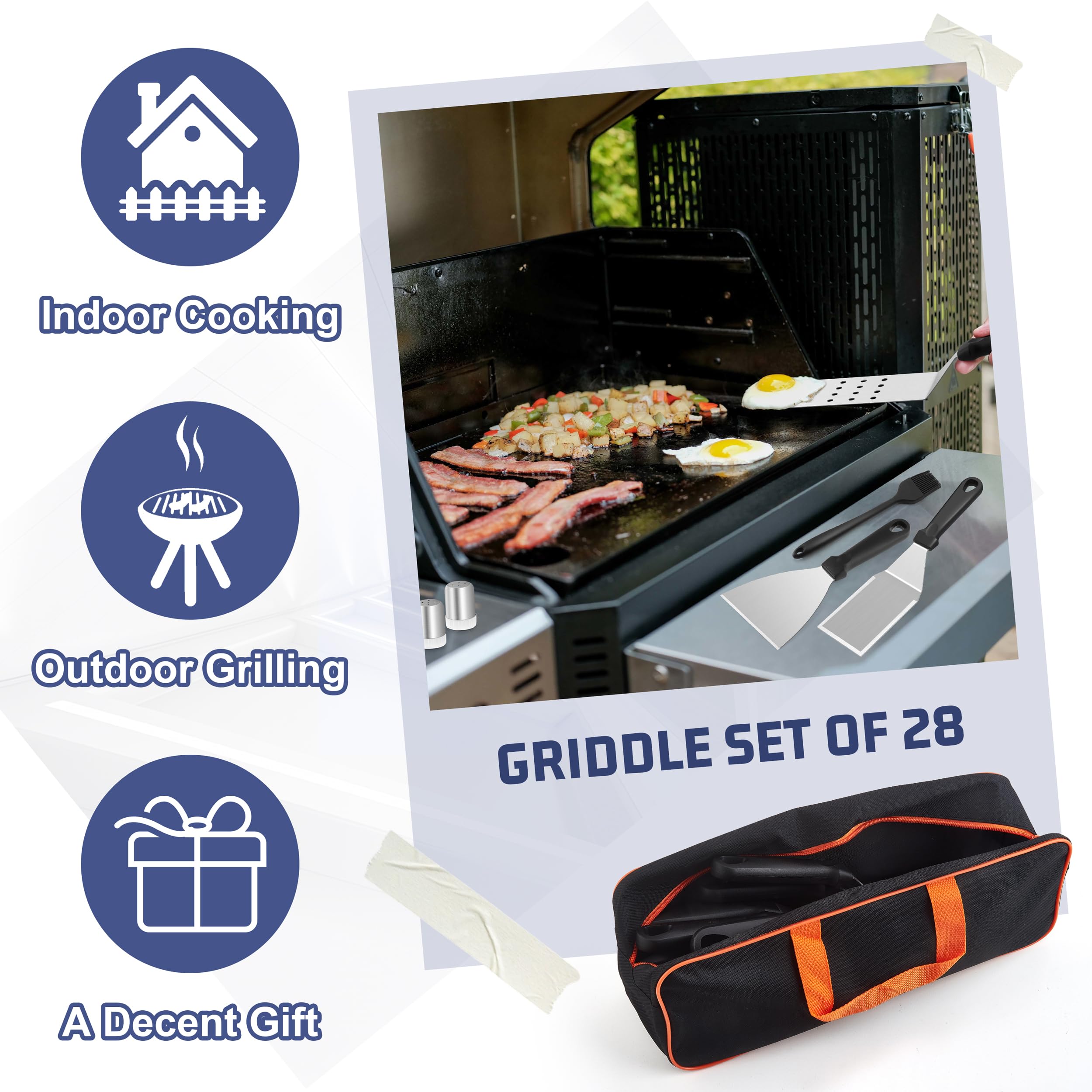 Complete HaSteeL griddle accessories kit displayed on a table
